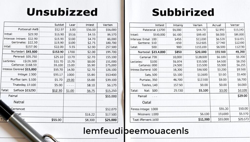 unsubsidized vs subsidized interest